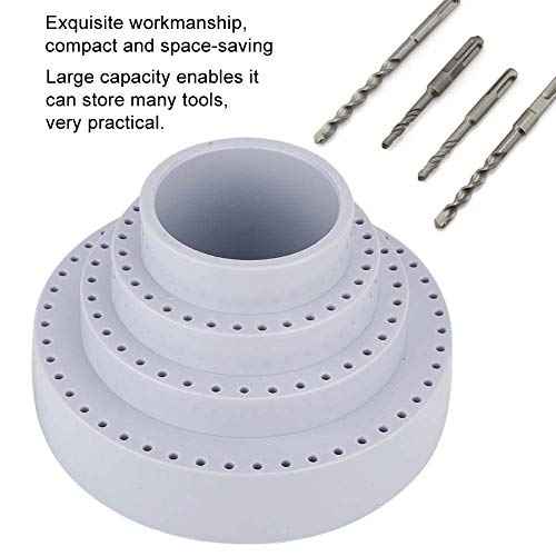 Pongnas Round Drill Storage Box, Drill Holder Hard Plastic Manager Tool Container Quality Tool Organizer