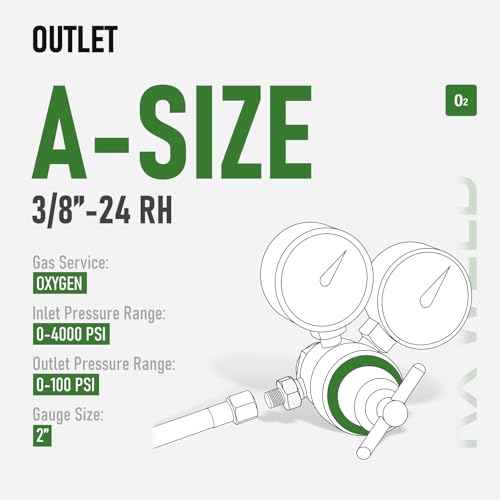 RX WELD Light Duty Oxygen Acetylene Regulator Set, CGA-540 Oxygen/CGA-200 Acetylene (For Small MC Tanks), Outlet 3/8"-24 A-Size