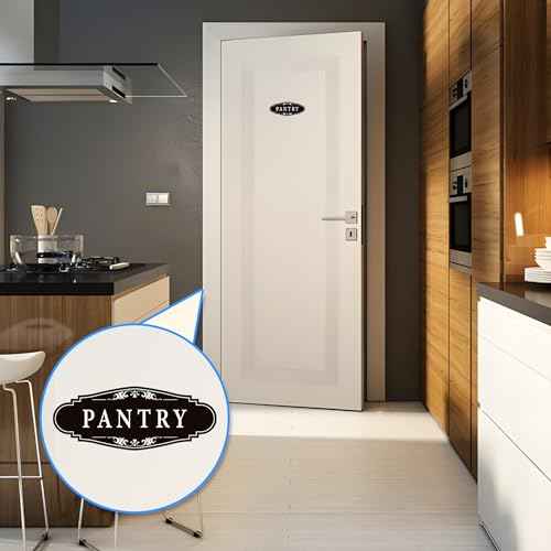 3PCS Bathroom/Laundry Room/Pantry Door Signs Sticker, Self-Adhesive Weatherproof and Fade-Resistant Vinyl Bathroom Door Decal Decor for Home, House, Business, Office, Apartment£¨9" x 3.5"£©