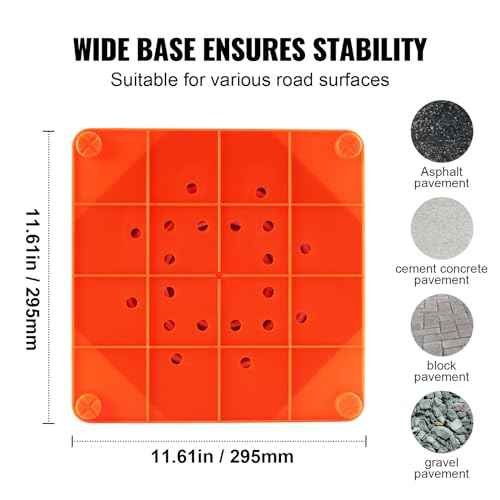 VEVOR Safety Cones, 4 Pack 28 inch Collapsible Traffic Cones, Construction Cones with Reflective Collars, Wide Base and A Storage Bag, for Traffic Control, Driving Training, Parking Lots