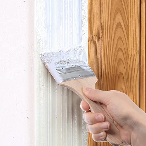 uxcell 6" Paint Brush 1" Width Soft Nylon Bristle with Wood Handle for Wall, Cabinets, Fences White 12Pcs