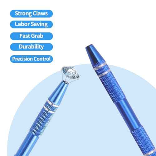 Jeweler¡¯s Pick Up Tool Set ? 4 Claw Sprinkle Pen, Piercing Ball Grabber Tool, Diamond Claw Tweezers (4pcs Stainless Steel for Jewelry, Nails, Craft, Cake Sprinkles, DIY Repair)