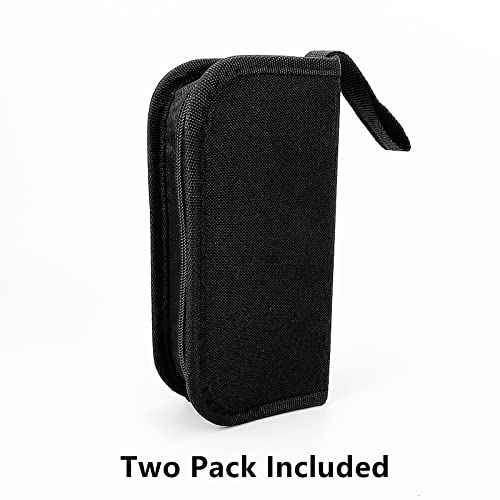Umaki 2pack Small Tool Pouch Organizer, Canvas Zipper Pouch with 13 Adjustable Loops and a Storing Belt, Utility Tool Bag for Craft Making, Maintenance, Electrician and Carpenters, 8'' x 4'', Black
