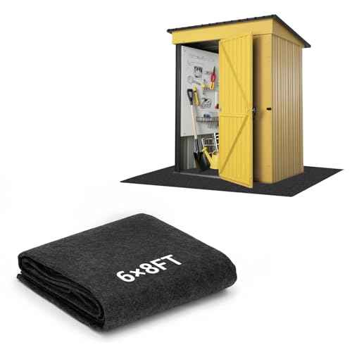 Outdoor Storage Shed Floor Mat,8x6Ft Non-Slip Carport Garage Mat,Dustproof Patio Furniture Protector,Washable Anti-Slip Pad for Shed,Garage,Moto&Car Flooring Protection