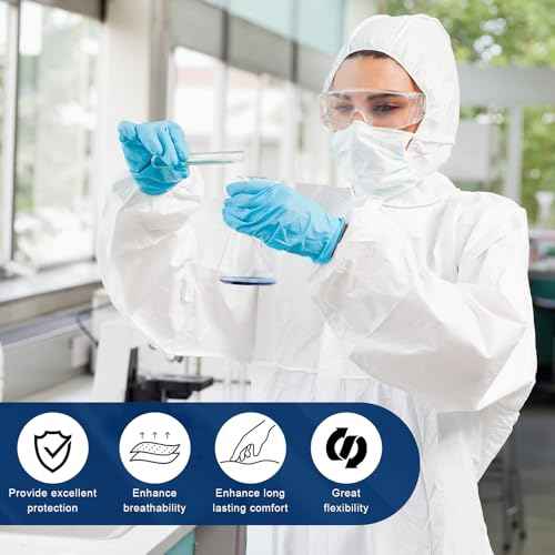 CAREGY Hazmat Suits Protective Coveralls with Hood, Heavy Duty Full Body Painters Suit for Men & Women