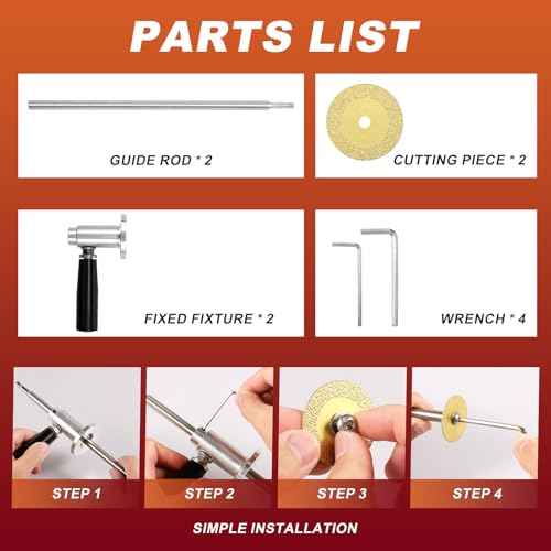 2PCS Pipe Inside Cutter for PVC Pipe with Diamond Grit Cutting Wheel & 1/4" Hex Shank, 7 Inch Adjustable Cutting Depth Stainless Steel Plumbing Cutter Tool Fit for 1-1/2 Inch to 8 Inch Cut