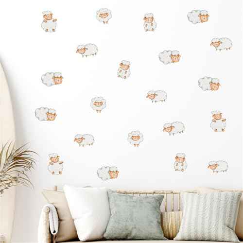 Cute Cartoon Sheep Wall Decals Sheep Wall Stickers Children's Baby Room Kindergarten Nursery Wall Decor Pegatinas para Pared
