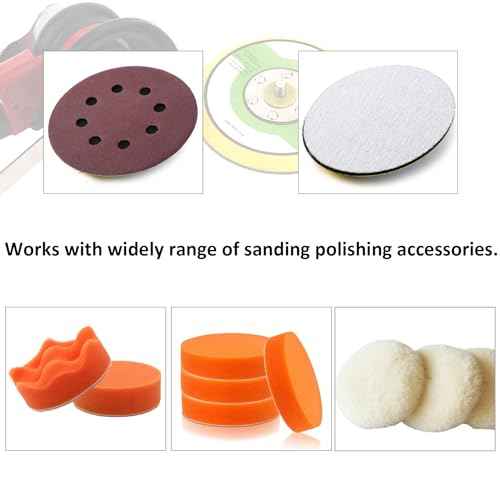1Pcs 5in Hook and Loop Flexible Backing Pad, 5" Sanding Back Pad 5/16" 24 Thread for Air Orbital Sander and Pneumatic Polisher