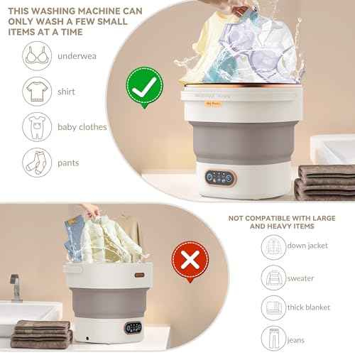 Portable Washing Machine Mini Washer with Spin Basket, 16L Large Capacity Foldable Laundry Machine for Underwear, Socks, Small Clothes, Perfect for Travel, Apartment, RV, Camping, Hotel