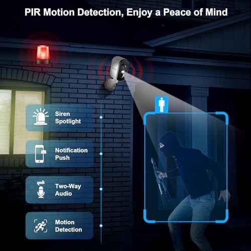 2K Security Cameras Wireless Outdoor, Pan Rotating 360¡Æ Battery Powered WiFi Camera with AI Motion Detection, Color Night Vision, Spotlight, Siren, 2-Way Talk, Waterproof, SD/Cloud Storage