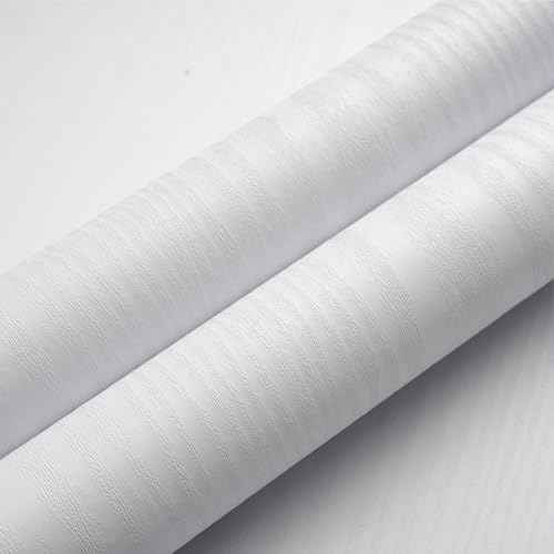 Orainege Peel and Stick Wallpaper Wood Contact Paper 17.7inx118.1in Self Adhesive Wood Grain Wallpaper for Cabinets Kitchen Countertops Furniture Waterproof Removable Easy to Clean,White