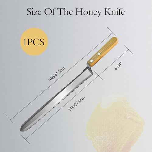 Professional Hive Uncapping Knife - Stainless Steel Serrated Honey Extraction Tool for Wax Removal and Beehive Maintenance