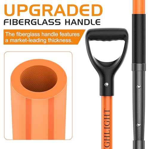 HIGHLIGHT Pitch Fork for Gardening,10 Tines Wide Pitch Fork with Fiberglass Handle, Heavy Duty Pitch Fork for Manure/Bedding/Haystack, 45 Inches