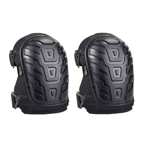 Veltec Premium Knee Pads for Work with Soft Foam and Gel Cushion - Heavy Duty Pads & Adjustable Non-Slip Straps - Pro Protection & Comfortable for Construction, Gardening, Flooring, Roofing and More