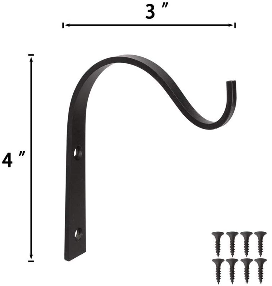 Mkono 10 Pack Iron Wall Hooks for Hanging Plant Lanterns, Plant Hanger Fence Metal Bracket for Bird Feeders, Wind Chimes, Mason Jar Sconces, Light Outdoor Indoor Rustic Home Decor, 3 Inch