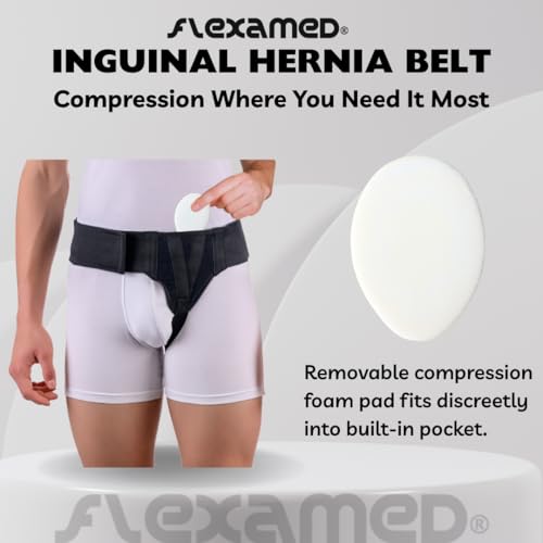Hernia Gear Double Inguinal Hernia Groin Belt Black (S 26-30)