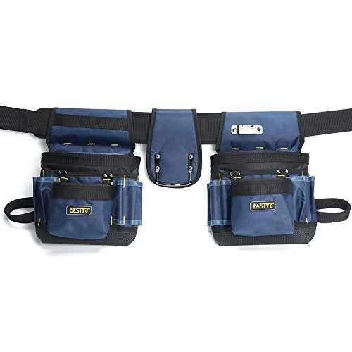 FASITE PTN012A 32-Pocket 2 Pouch Utility Multifunction Tool Belt Bag, Blue