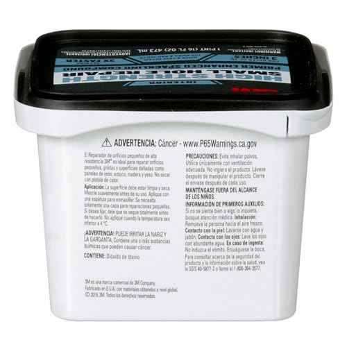 3M High Strength Spackling Compound, 16 oz., Small Hole Repair Primer Enhanced Spackling Compound, Quick & Easy Repair For Nicks & Nail Holes, No Shrinking, Cracking or Sagging (SHR-16-BB)