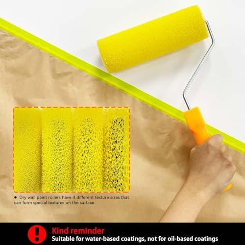 8 Pcs Textured Paint Roller Covers, 4 inch Medium Textured Foam Drywall Texture Paint Rollers, House Paint Roller Covers for Art Painting Walls Ceilings