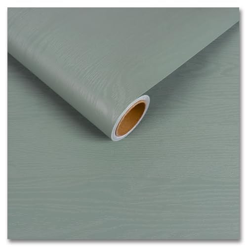 CRE8TIVE Seafoam Pale Green Wood Wallpaper Peel and Stick Textured Wood Contact Paper for Countertops Waterproof 12"x80" Self Adhesive Wood Look Vinyl Wrap for Bedroom Bathroom Cabinets Desks Tables