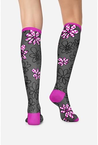 Cherokee Women's 10-15mmHg Compression Socks – Fun Print Knee Highs with Light Support, Soft Feel - PRINTSUPPORT