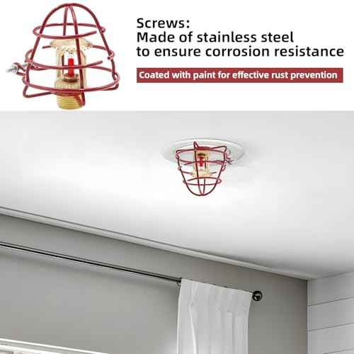 (6 Pack) 1/2" Fire Sprinkler Head Cage Guard Protector Fire Extinguishing System Sprinkler Bracket Red