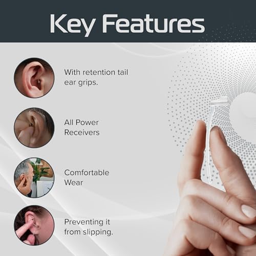 GN Resound Compatible Sport Lock for Linx 3D/Quattro/Savia/Vivia Key Models - Pack of 10 Retention Tail for Hearing Aids