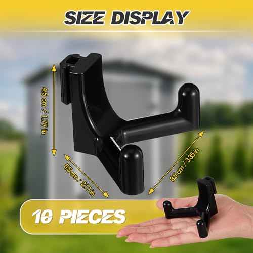 10 Pcs Tool Hook for Shed Accessories, Plastic ABS Tool Hooks Compatible with Lifetime Shed 60305 60118 60127 60138 60141 Etc Not Work on Any Sheds with Horizontal Siding (Black)