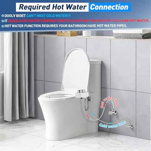 Bidet Attachment for Toilet Warm Water, Hot and Cold & Pressure Adjustable, Dual Nozzle, Self-Cleaning, Non-Electric Heated Ultra-Slim Toilet Bidet, Rear and Female Wash (White)