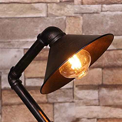 Steampunk Table Lamp, Industrial Water Pipe Lamp Retro Iron Piping Desk Lamp Vintage Nightstand Lamps for Bedroom Living Room Kitchen Caf? Dorm Pub (Not Include Bulb)