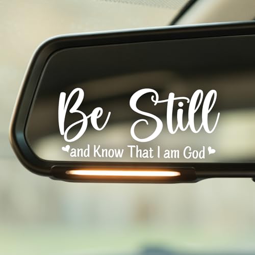 (3 Pcs) Be Still and Know That I Am God Mirror Sticker Inspirational Bible Verse Vinyl Decal for Christian Believers Ideal for Car Rear View Mirror Window Laptop or Motorcycle 4 Inches