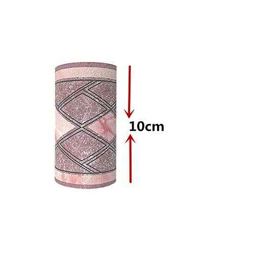 Simplemuji 3D Self Adhesive Pink Diamond Lattice Pattern Waterproof Wallpaper Border Peel and Stick for Bathroom Kitchen Counter Top Tiles Sticker,4 Inch by 16.5 Feet