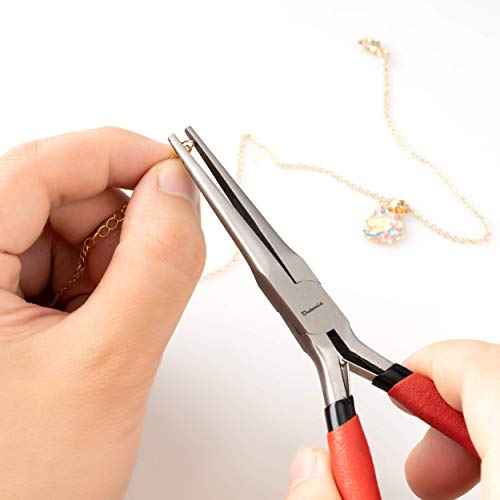 Needle Nose Pliers 6 Inch - Precision Pliers with Extra Long Tapering and Non-Serrated Jaws for Jewelry Making, Bending Wire and Small Object Gripping - Pack 1