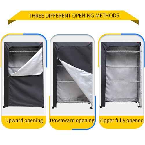 Shelf Cover for Wire Rack and Shelving Unit, 36" W x 14" D x 54" H, Dustproof Two-Way Zipper Design for Easy Access (Black, No Shelves)