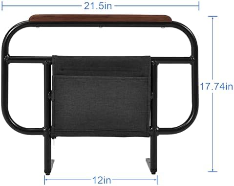 Bed Side Rails for Adjustable Bed Base for Elderly Adults Safety, Fit Wooden Base Only, for Mattress Under 10 Inches, Set of 2
