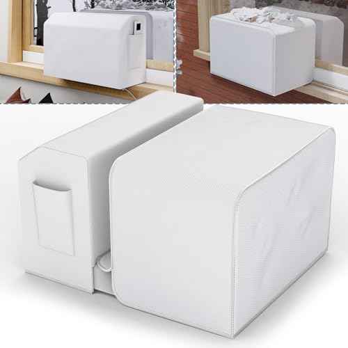 Flamorrow Outdoor Air Conditioner Cover and Indoor Air Conditioner Cover with Bag for U-Shaped Window AC Unit, Dustproof & Windproof Window AC Covers for Outside & Inside Unit Full Coverage Protection