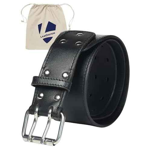 3-Inch Wide Full Grain Leather Tool Belt ? Heavy Duty Oil Tanned Construction with Thick Stitching & Reinforced Rivets ? Thick Work Belt for Carpenter, Electrician, Construction (Black, 35"-45")