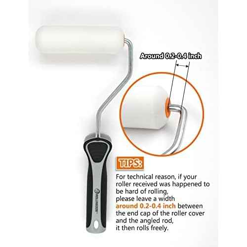 ROLLINGDOG Paint Roller Frame-With Single Rod,Use With 4 Inch Mini Paint Roller Covers,Great for Cutting in and Detail Painting (4 Inches)