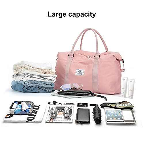 HYC00 Travel Duffel Bag,Carry-on Overnight Weekender Overnight Bags for Women,Sports Tote Gym Bag with Wet Pocket