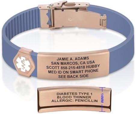 Divoti Custom Engraved Medical Alert ID Bracelet – Dual-Sided Laser Etching, Silicone Wristband, Stainless Steel Security Clasp – Adjustable & Trim-to-Fit – Emergency Medical Info Band for Men & Women