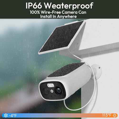 ELECCTV 2K Solar Camera Outdoor Wireless, 2.4/5 Ghz WiFi Cameras for Home Security,130¡Æ-Wide View,Color Night Vision, IP65 Waterproof,2-Way Audio,Cloud/SD, Support Alexa