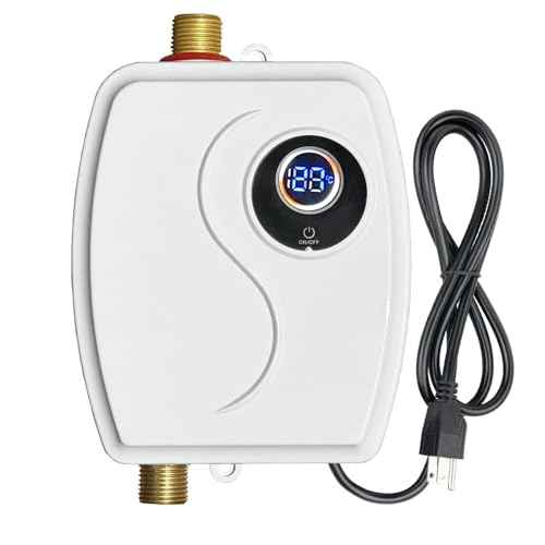 110V Tankless Water Heater Electric, 3000W Compact Water Heater, Heating Water On Demand Conveniently Convertible Between Fahrenheit and Celsius