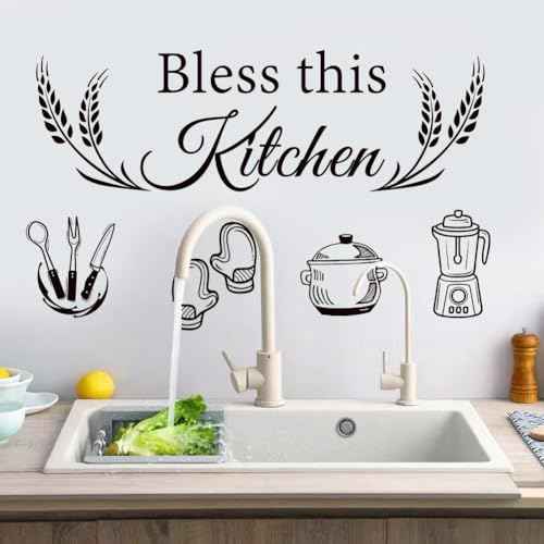 3 Set Kitchen Wall Decals Vinyl Wall Sticker Peel and Sticker Wall Decor for Dining Room Kitchen Home Restaurant.