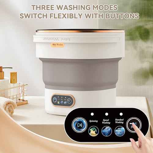Portable Washing Machine Mini Washer with Spin Basket, 16L Large Capacity Foldable Laundry Machine for Underwear, Socks, Small Clothes, Perfect for Travel, Apartment, RV, Camping, Hotel