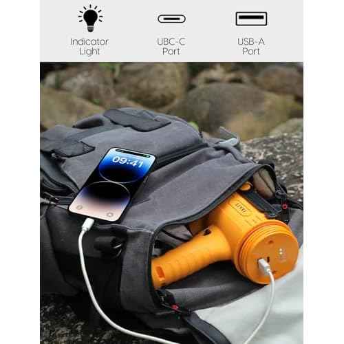 XINXI Rechargeable Spotlight with 1000000 Lumens COB Floodlight, IP67 Waterproof Spotlight Flashlight,Long Runtime Handheld Spot Light with Red Filter for Hiking, Boating, Hunting(Yellow)