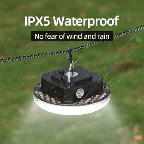 LED Camping Lantern, USB-C Rechargeable 5000LM 20H Runtime, 4 Modes with SOS, IPX5 Waterproof, Magnetic Base & Foldable Hook for Outdoor, Tent, Emergency & Hurricane