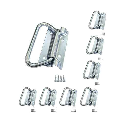 QCAA Chest Handle for Toolbox Lift Door Chest, 3-3/8" x 1-3/4", Zinc Plated, Made in Taiwan, 8 Pack