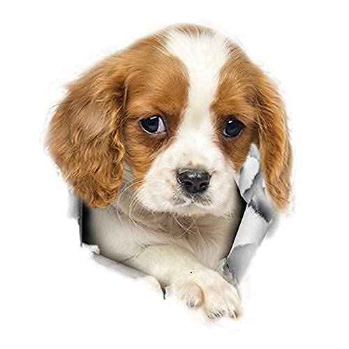 Puppy Dog Wall Decals Peel and Stick for Girls Bedroom Kids Room Decor, 12"H Golden Retriever and Bulldog Stickers for Car and Wall