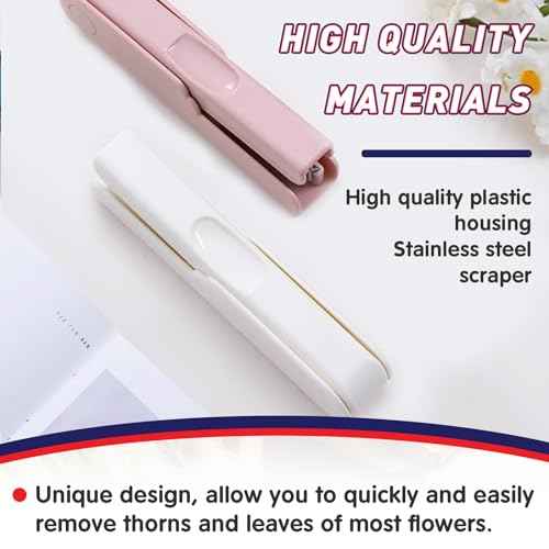 2 Pcs Rose Thorn Stripper Tool - Efficient Thorn Remover for Roses, Leaf Thorn Stripper, Flower Stem Cutter - Easy Rose Dethorner & Thorn Stripper Tool (Pink£¬White)