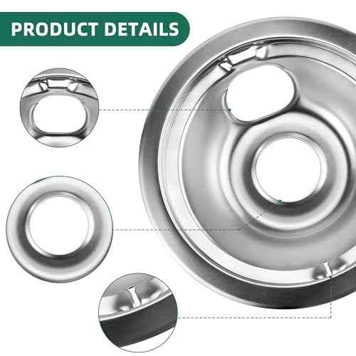 Electric Stove Burner Drip Pans WB31T10010(6") WB31T10011(8")+Electric Stove Burner Replacement WB30M1(6") and WB30M2(8") Compatible for G-E Hot-point Ken-more Electric Range by MIFLUS